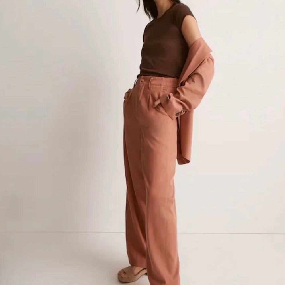 Madewell the Tall Neale Straight Leg Pant in Drapeweave Dried Rose - size 4